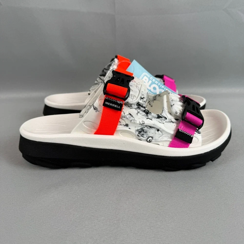 Merrell Hut Ultra Wrap Sandals Mens Size 13 White Black Slip-On J006191 New NIB - Picture 6 of 9